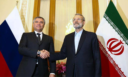 presidente del Parlamento iraní con su par rusao